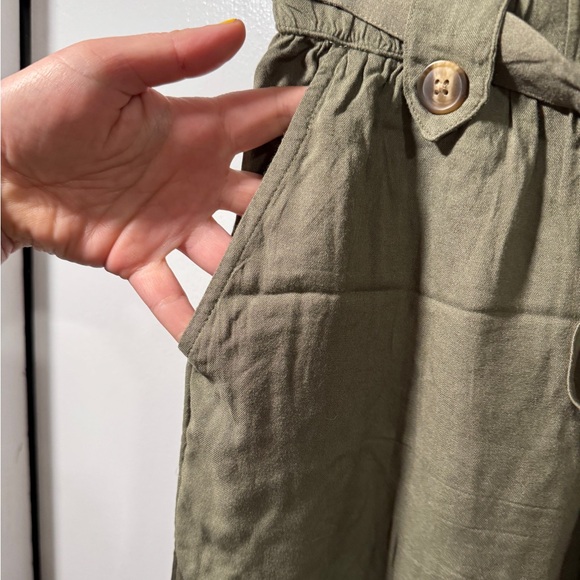 American Eagle Outfitters Green Wide Leg crop Pants - Picture 3 of 6